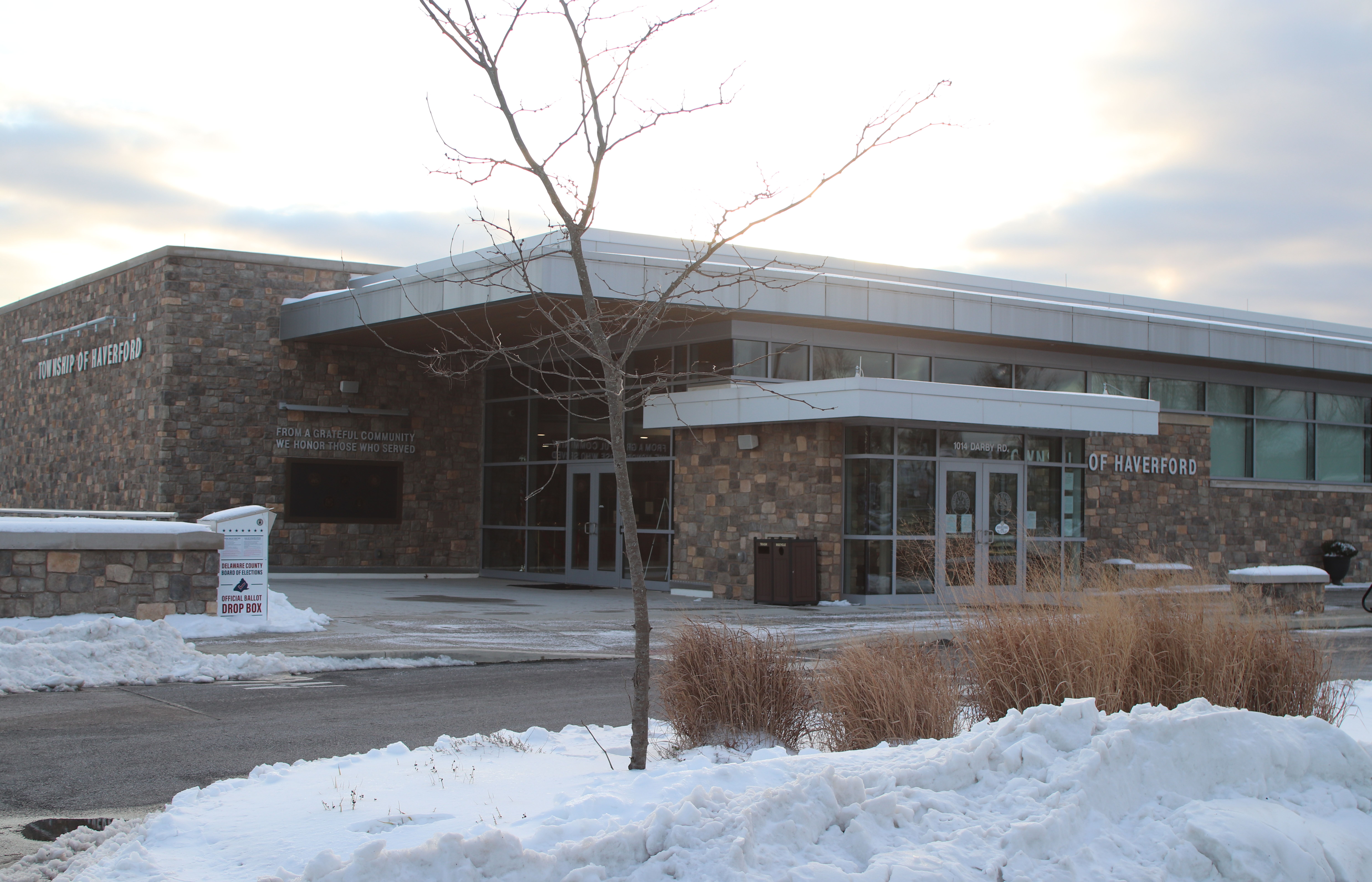 drone footage of haverford township neighborhood